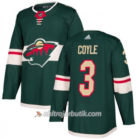 Män Ishockey Minnesota Wild Tröja Charlie Coyle 3 Adidas 2017-2018 Grön Authentic